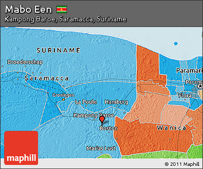 Political 3D Map of Mabo Een