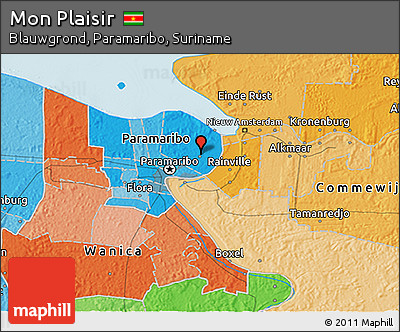 Political 3D Map of Mon Plaisir
