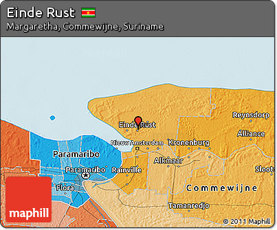 Political 3D Map of Einde Rust