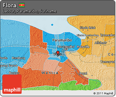 Political 3D Map of Flora
