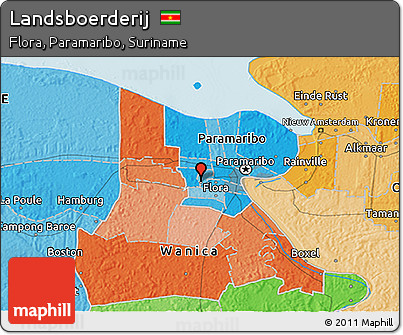 Political 3D Map of Landsboerderij