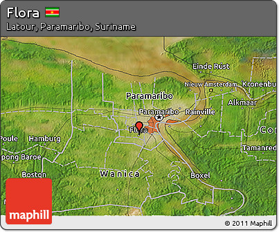 Satellite 3D Map of Flora