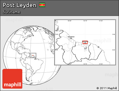 Blank Location Map of Post Leyden