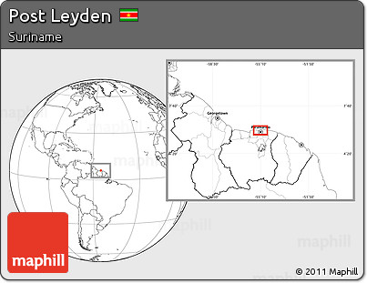 Blank Location Map of Post Leyden