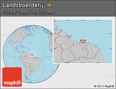 Gray Location Map of Landsboerderij