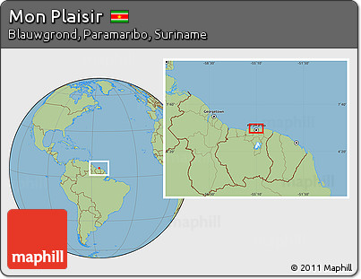 Savanna Style Location Map of Mon Plaisir