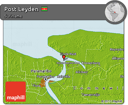 Physical Map of Post Leyden