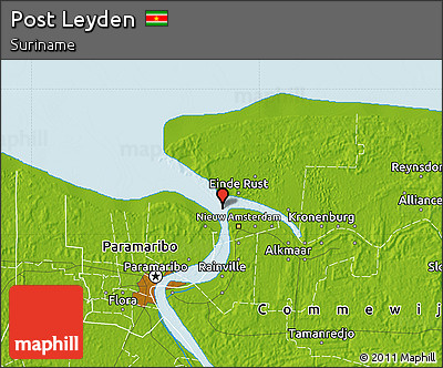 Physical Map of Post Leyden