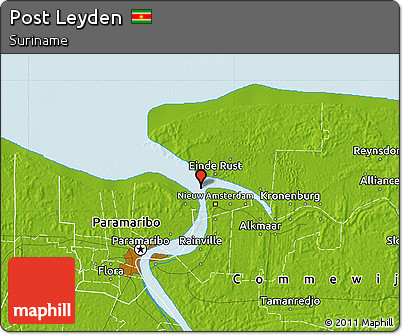 Physical Map of Post Leyden