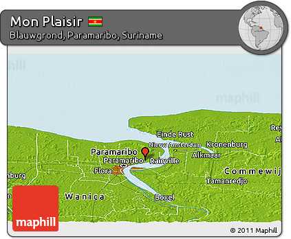 Physical Panoramic Map of Mon Plaisir
