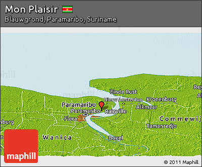Physical Panoramic Map of Mon Plaisir