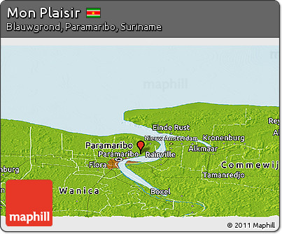 Physical Panoramic Map of Mon Plaisir
