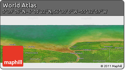 Satellite Panoramic Map of the Area around 5° 56' 49" N, 56° 1' 29" W