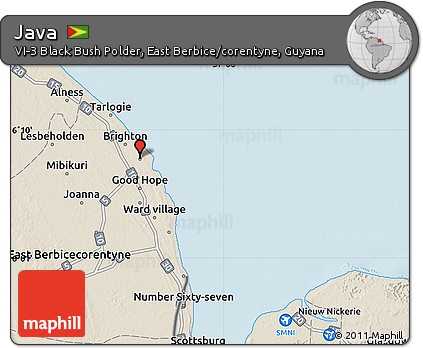 Shaded Relief Map of Java