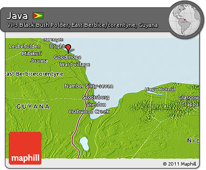 Physical Panoramic Map of Java
