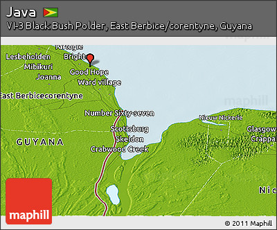 Physical Panoramic Map of Java