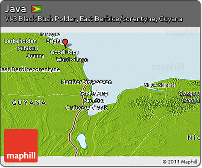 Physical Panoramic Map of Java