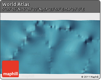 Satellite 3D Map of the Area around 5° 56' 49" N, 57° 52' 30" E