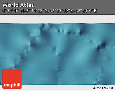 Satellite 3D Map of the Area around 5° 56' 49" N, 57° 52' 30" E