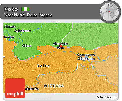 Political Panoramic Map of Koko