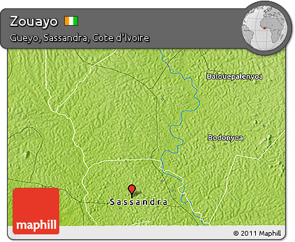 Physical 3D Map of Zouayo