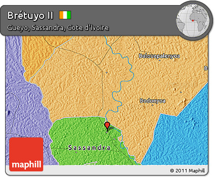 Political 3D Map of Brétuyo II