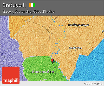 Political 3D Map of Brétuyo II