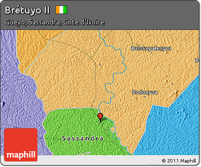 Political 3D Map of Brétuyo II