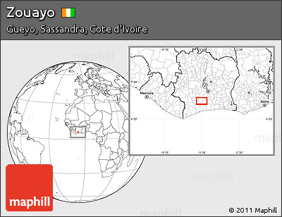 Blank Location Map of Zouayo