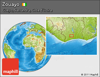 Physical Location Map of Zouayo