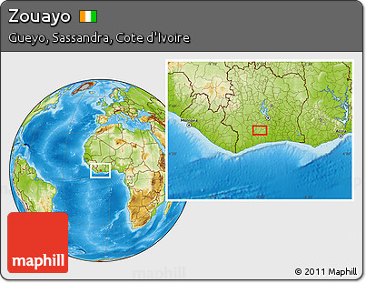 Physical Location Map of Zouayo