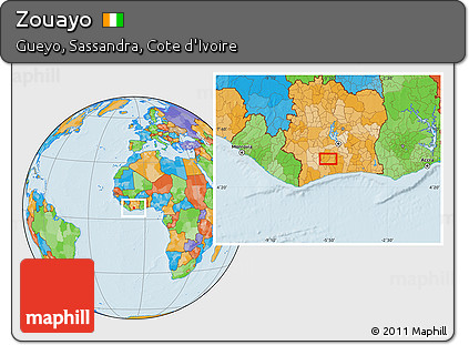 Political Location Map of Zouayo