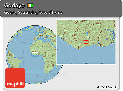 Savanna Style Location Map of Godayo
