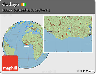 Savanna Style Location Map of Godayo