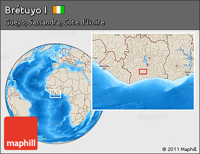 Shaded Relief Location Map of Brétuyo I