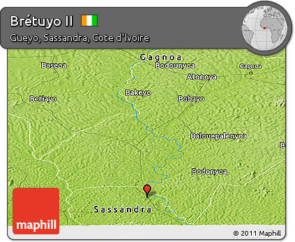 Physical Panoramic Map of Brétuyo II
