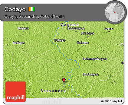 Physical Panoramic Map of Godayo