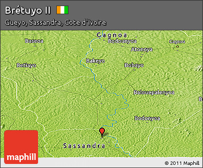 Physical Panoramic Map of Brétuyo II