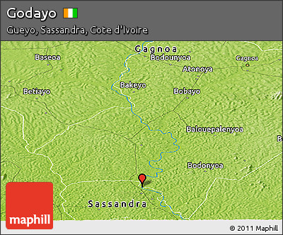 Physical Panoramic Map of Godayo