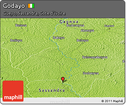 Physical Panoramic Map of Godayo