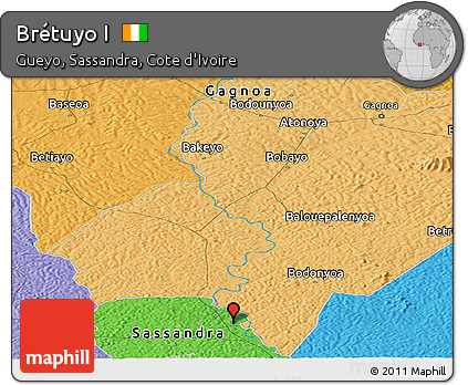 Political Panoramic Map of Brétuyo I