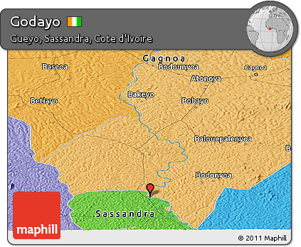 Political Panoramic Map of Godayo
