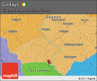 Political Panoramic Map of Godayo