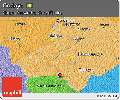 Political Panoramic Map of Godayo
