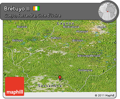 Satellite Panoramic Map of Brétuyo II