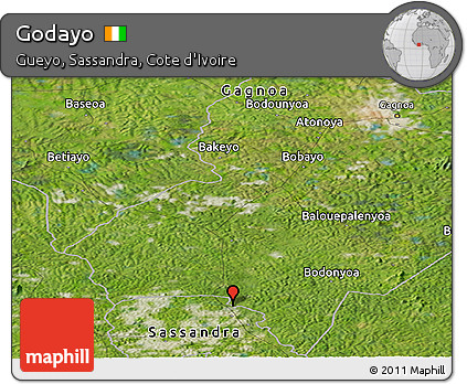 Satellite Panoramic Map of Godayo