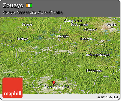 Satellite Panoramic Map of Zouayo