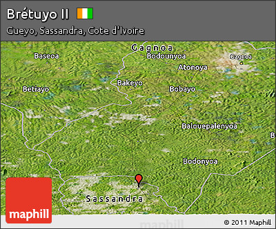 Satellite Panoramic Map of Brétuyo II