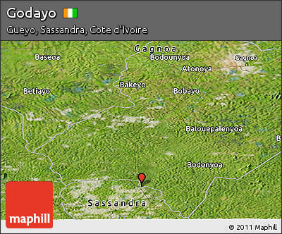 Satellite Panoramic Map of Godayo