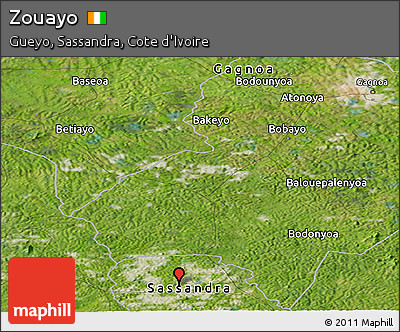 Satellite Panoramic Map of Zouayo